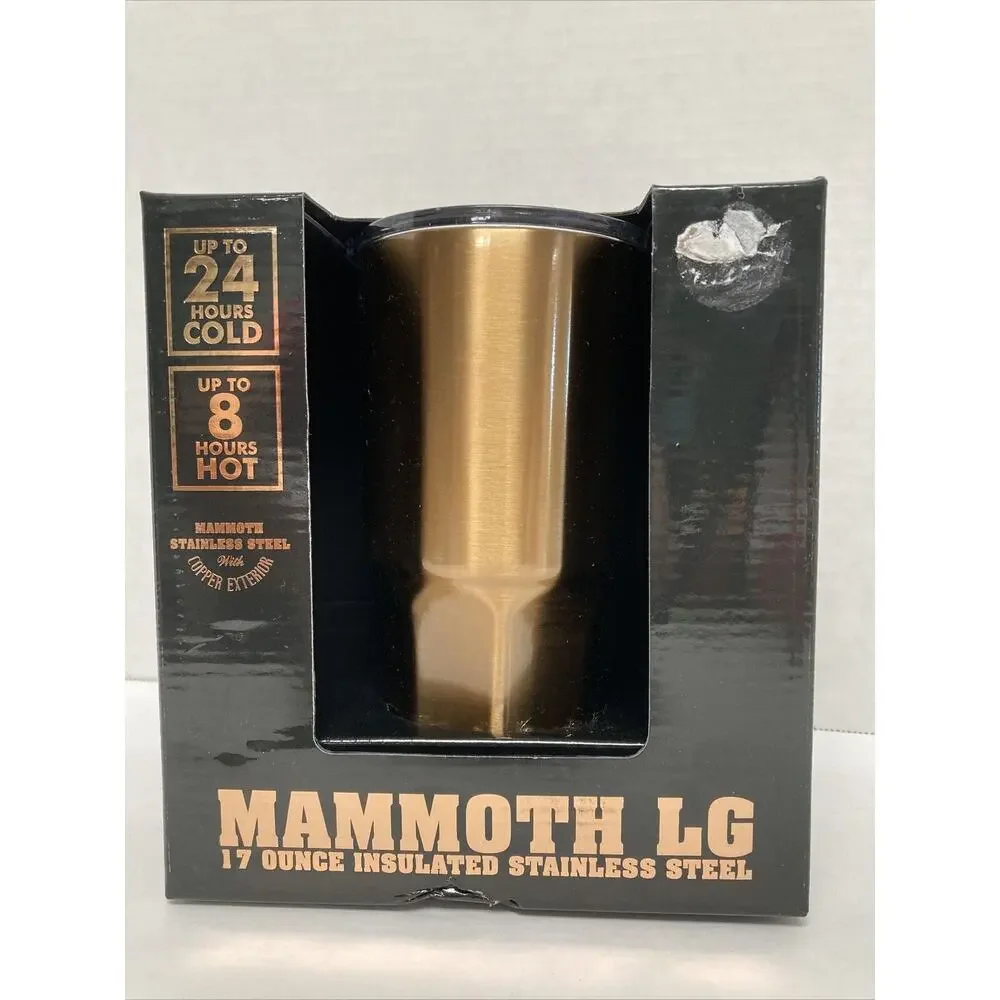 Mammoth LG Tumbler 17 oz Insulated Stainless Steel Copper Exterior Double Wall